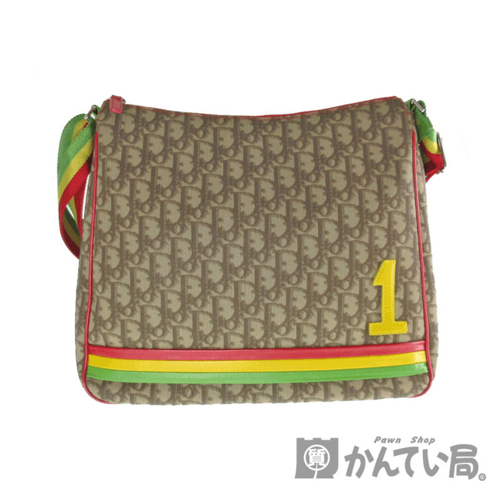 DIOR Trotter Rasta Line Shoulder Bag Brown